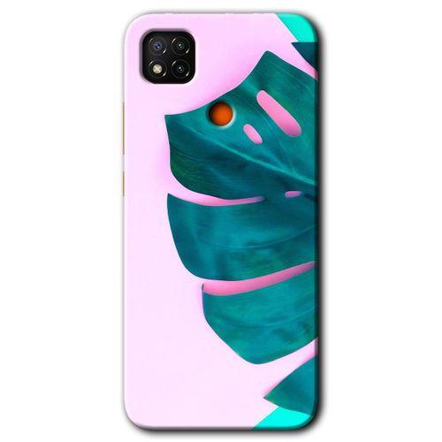 MRCİLETİSİM Xiaomi Redmi 9c Kılıf Kapak - 3D Yaprak +Hayalet Ekran Yandan Gözükmez