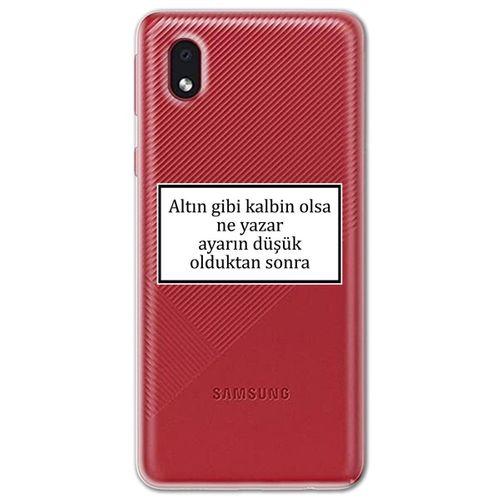 Galaxy A01 Core Kılıf HD Yazı Baskılı Silikon Arka Kapak - Yazı 3