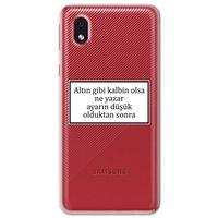 Galaxy A01 Core Kılıf HD Yazı Baskılı Silikon Arka Kapak - Yazı 3