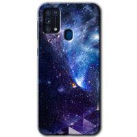 Potkal Hediye Fabrikası Samsung Galaxy M31 HD Baskılı Kılıf + 9D Tam Ekran Koruyucu - Galaksi