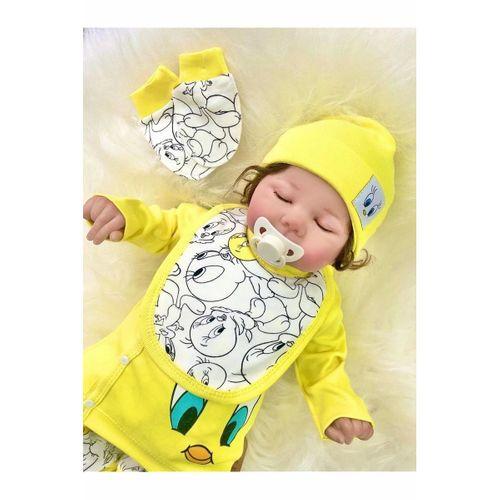 Civciv Desenli Yenidoğan 5li Hastane Çıkışı Zıbın Seti %100 Pamuk