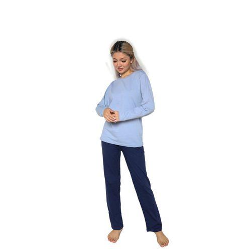 Kadın Uzun Kol Penye Pijama Takımı Lila