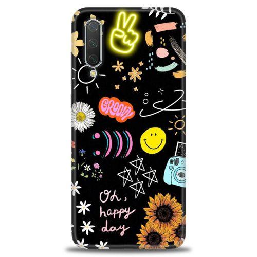 Xiaomi Mi 9 Lite Kılıf HD Baskılı Kılıf - Happy Day + Tam Ekran Koruyucu