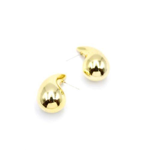 Orta Boy Damla Küpe - Altın