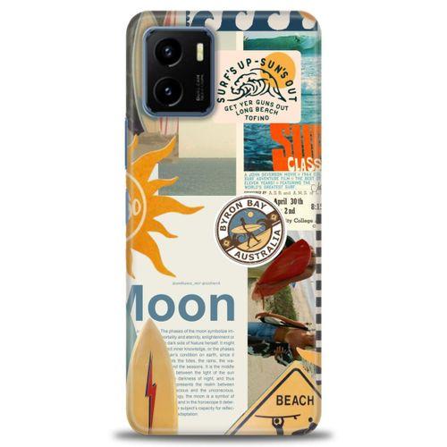Vivo Y21 Kılıf HD Baskılı Kılıf - Moon + Tam Ekran Koruyucu