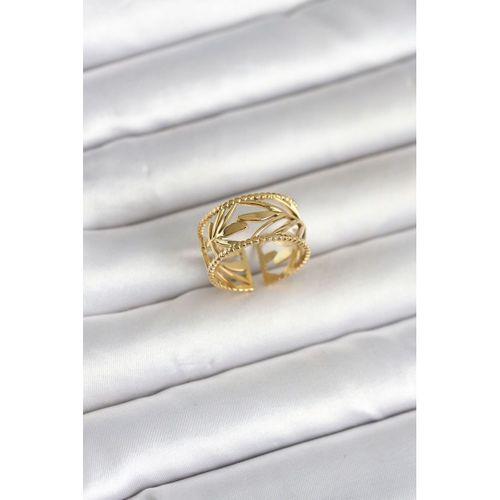 316L Çelik Gold Renk Başak Model Kadın Yüzük