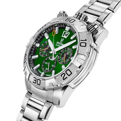 Festina F20743/2 Quartz Çelik Gri Yeşil Kadran 10 ATM 45 mm Erkek Kol Saati