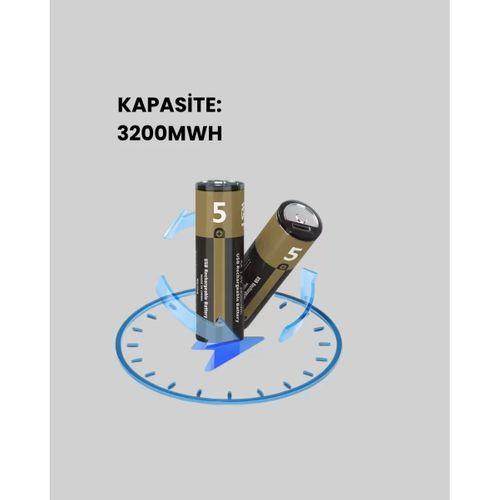 Yüksek Performanslı Aa Usb Şarjlı Lityum Pil | 1.5v Sabit Güç | 2’li Paket