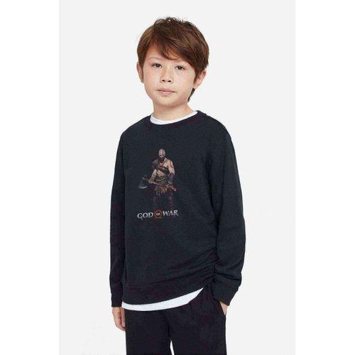 God Of War Screen Baskılı Unisex Çocuk Siyah Sweatshirt