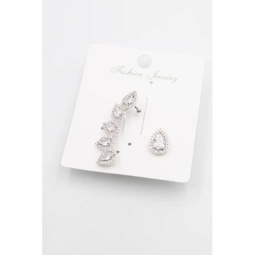 Taşlı Kıkırdak Küpe - Gümüş