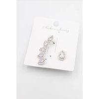 Taşlı Kıkırdak Küpe - Gümüş