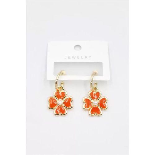 Çiçek Küpe - Turuncu