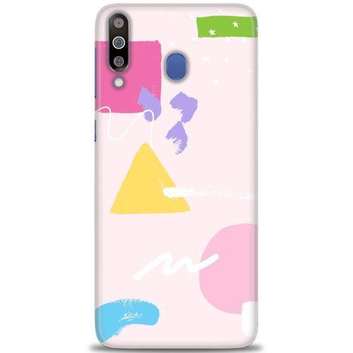 Samsung Galaxy M30 Kılıf HD Baskılı Kılıf - Üçgen Kare + Tam Ekran Koruyucu