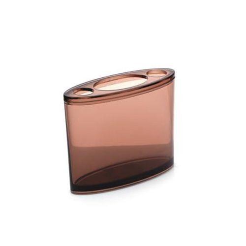 2 Adet Kalemlik Kahverengi Oval Akrilik  Ofis Gereci 10X13X5Cm