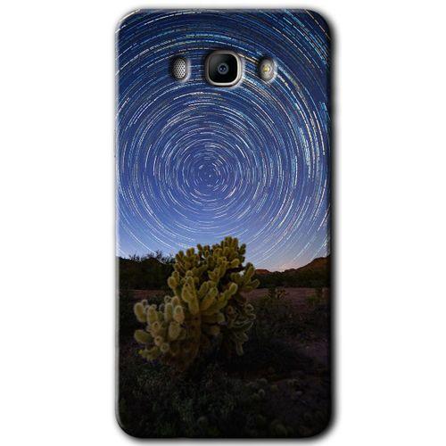 MRCİLETİSİM MRCİLETİSİM Samsung Galaxy J7 2016 Kılıf HD Desen Baskılı Arka Kapak + Temperli Cam - Eclipse Sky