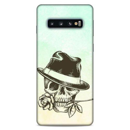 Lopard Samsung Galaxy S10 Uyumlu Kılıf Tattoo's (23) Ultra Koruma Kılıfı Çiçekli İskelet