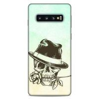 Lopard Samsung Galaxy S10 Uyumlu Kılıf Tattoo's (23) Ultra Koruma Kılıfı Çiçekli İskelet