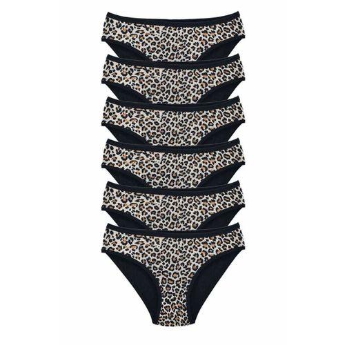 6 Adet Leopar Desenli Likralı Yumuşak Dokulu Kadın Slip Külot