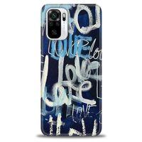 Xiaomi Poco M5s Kılıf HD Baskılı Kılıf - Love Mavi + Tam Ekran Koruyucu