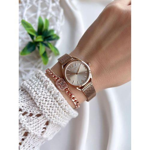 Lee Cooper Çelik Kordonlu 3 Atm Suya Dayanıklı + Bileklik Hediyeli Kadın Kol Saati VS.BLKT.0792