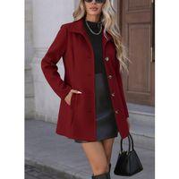 Kadın Uzun Kollu Yakalı önden Düğmeli Astarsız Ithal Kaşe Kaban