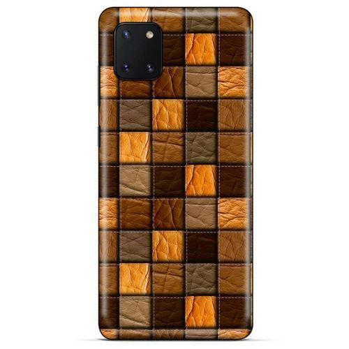 Huawei Y5P Kılıf Patchwork (32) Soft Silikon Kılıf Turuncu Kahve