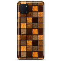 Huawei Y5P Kılıf Patchwork (32) Soft Silikon Kılıf Turuncu Kahve