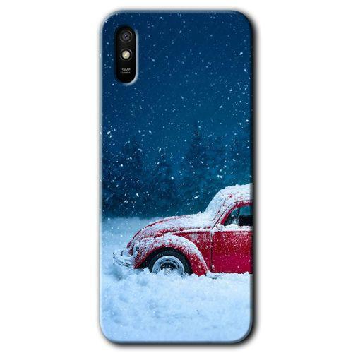Xiaomi Redmi 9A Kılıf Baskılı Arka Kapak - Karlı Vosvos +Tam Ekran Koruyucu