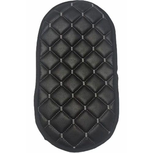 Araba Kol Dayama Örtüsü Oval Siyah Deri Gümüş Desen