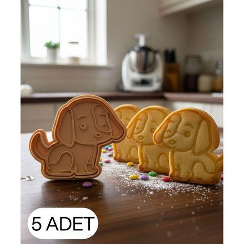 5Li Sevimli Köpek Puppy Şekillendirici Kalıp Kurabiye Hamur Kesici Oyun ve Şeker Hamuru Seti