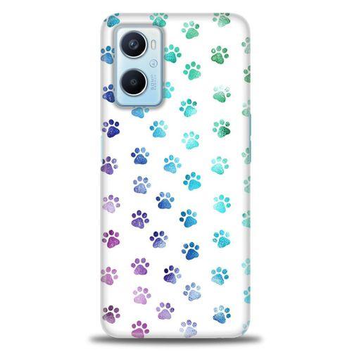 Oppo A96 4G Kılıf HD Baskılı Kılıf - Minik Patiler + Tam Ekran Koruyucu
