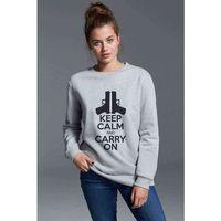 Carry On Baskılı Gri Kadın Sweatshirt