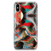Apple iPhone XS Kılıf Kabartma İnciler Arka Kapak Koruma Desenli Full Koruyucu