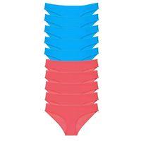 10 Adet Süper Eko Set Likralı Kadın Slip Fuşya Mavi