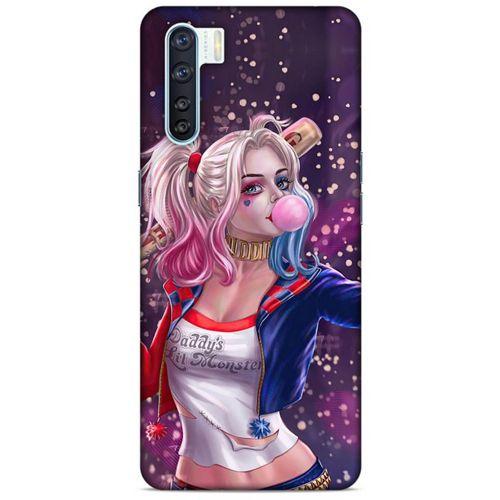 Oppo A91 Uyumlu Kılıf Harley Quinn (3) Kapak Mor