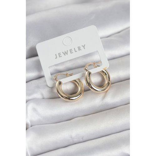 Gold Renk Pirinç Halka 20 mm Kadın Küpe