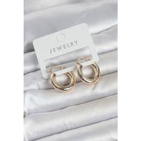 Gold Renk Pirinç Halka 20 mm Kadın Küpe