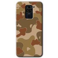 BeRa Aksesuar  Xiaomi Redmi Note 9 Kılıf Baskılı Kapak - Kamuflaj 10 +Tam Kaplayan Mat Seramik