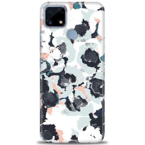 Realme C25s Kılıf HD Baskılı Kılıf - Sanatsal Siyah + Tam Ekran Koruyucu