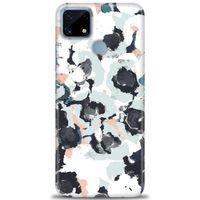 Realme C25s Kılıf HD Baskılı Kılıf - Sanatsal Siyah + Tam Ekran Koruyucu