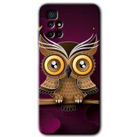 Redmi 10 Kılıf HD Desen Baskılı Arka Kapak - Owl Bird Branch