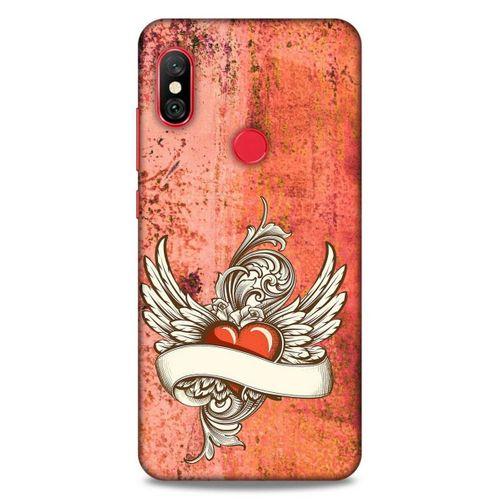 Lopard Xiaomi Redmi Note 6 Pro Uyumlu Kılıf Tattoo's (7) Telefon Kılıfı Kırmızı Beyaz