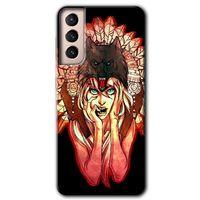 Samsung Galaxy S21 Plus Kılıf HD Desen Baskılı Arka Kapak - Kurt Kız