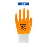Pn7+ Sarı Iş Eldiveni Polyester Örme Nitril Beybi No:10 Royaleks Group - 6 Çift