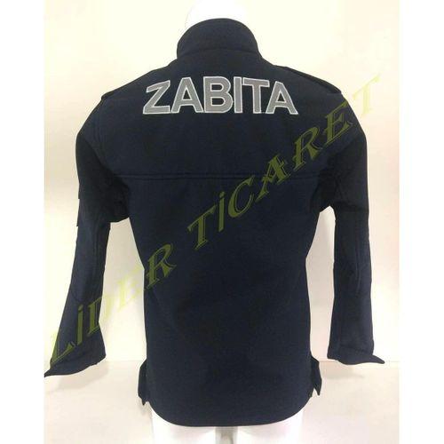 Zabıta Montu Lacivert Renk Softshell Kumaş Reflektör Baskılı Mont