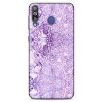 Mermer Desenli (16) Tema Kalın Kılıf Lila Samsung Galaxy M30 Kılıf