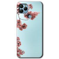 General Mobile GM 21 Kılıf HD Desen Baskılı Arka Kapak + Temperli Cam - Japon Çiçeği