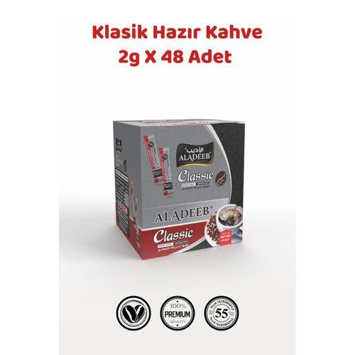 Aladeeb Klasik Hazır Kahve 2 g x 48 Adet %100 Çözünebilir Tek Kullanımlık