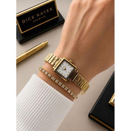 Dice Kayek Premium Vintage Kadın Kol Saati Gold Çelik Kordon 5 ATM Su Geçirmez Bileklik Hediyeli J28