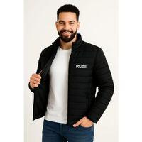 Erkek Mikro Su İtici Kapitone Baskılı Astarlı Fermuarlı Bomber Mont - Siyah